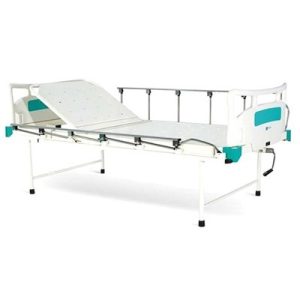 Manually Operated Two Section Semi Fowler Bed With Polymer Head And Foot Boards And Collapsible Railings MS-302MX